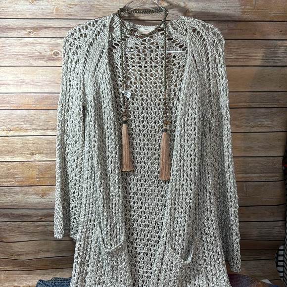 Hummingbird Sweaters - Hummingbird long crochet pocket cardigan